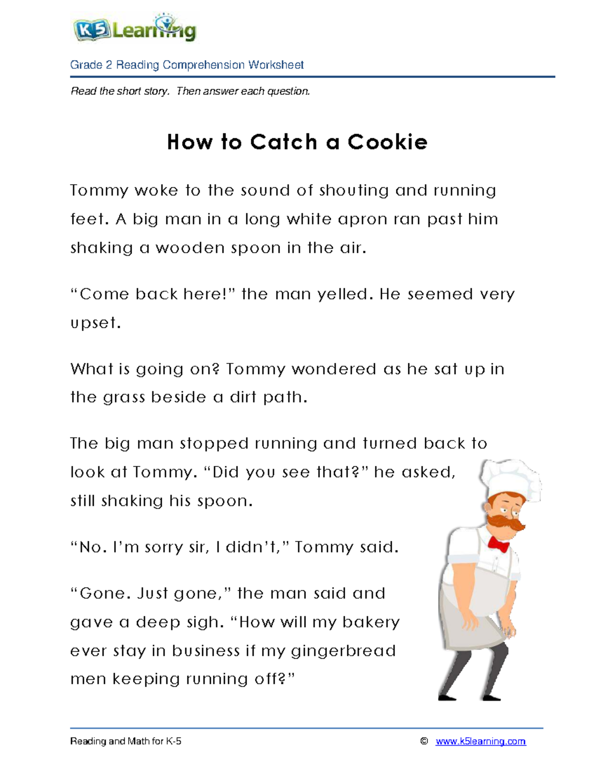 Grade 2 Reading Comprehension Worksheet: How to Catch a Cookie - Studocu