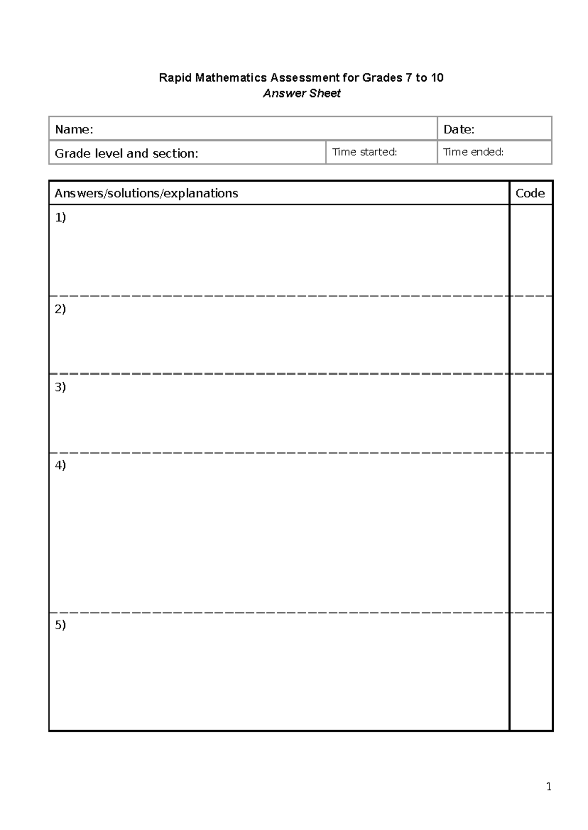 RMA G7 to G10 Answer Sheet - Civil Engineering - Rapid Mathematics ...