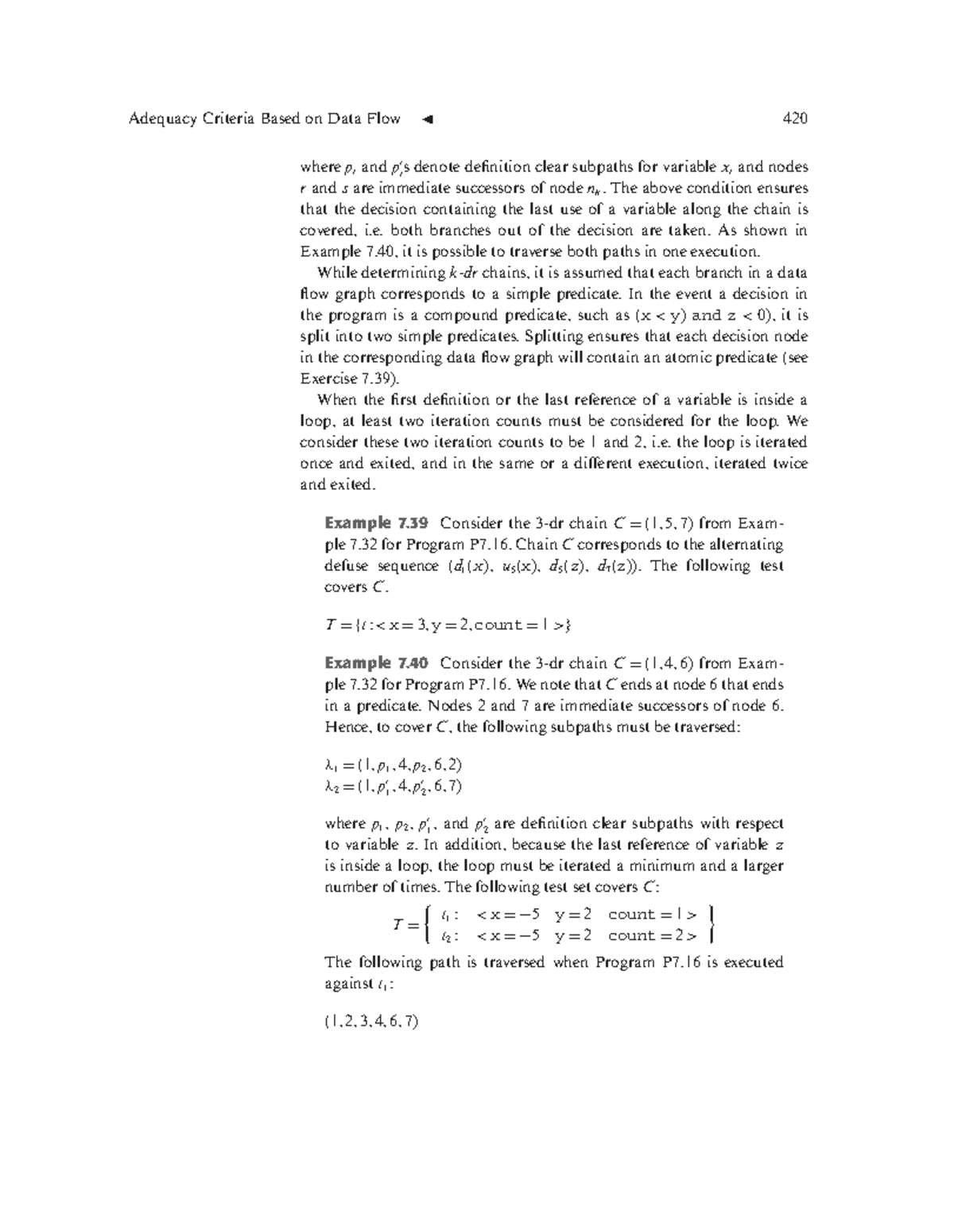 Adequacy Criteria Based on Data Flow and Control Flow Assessment 420 ...