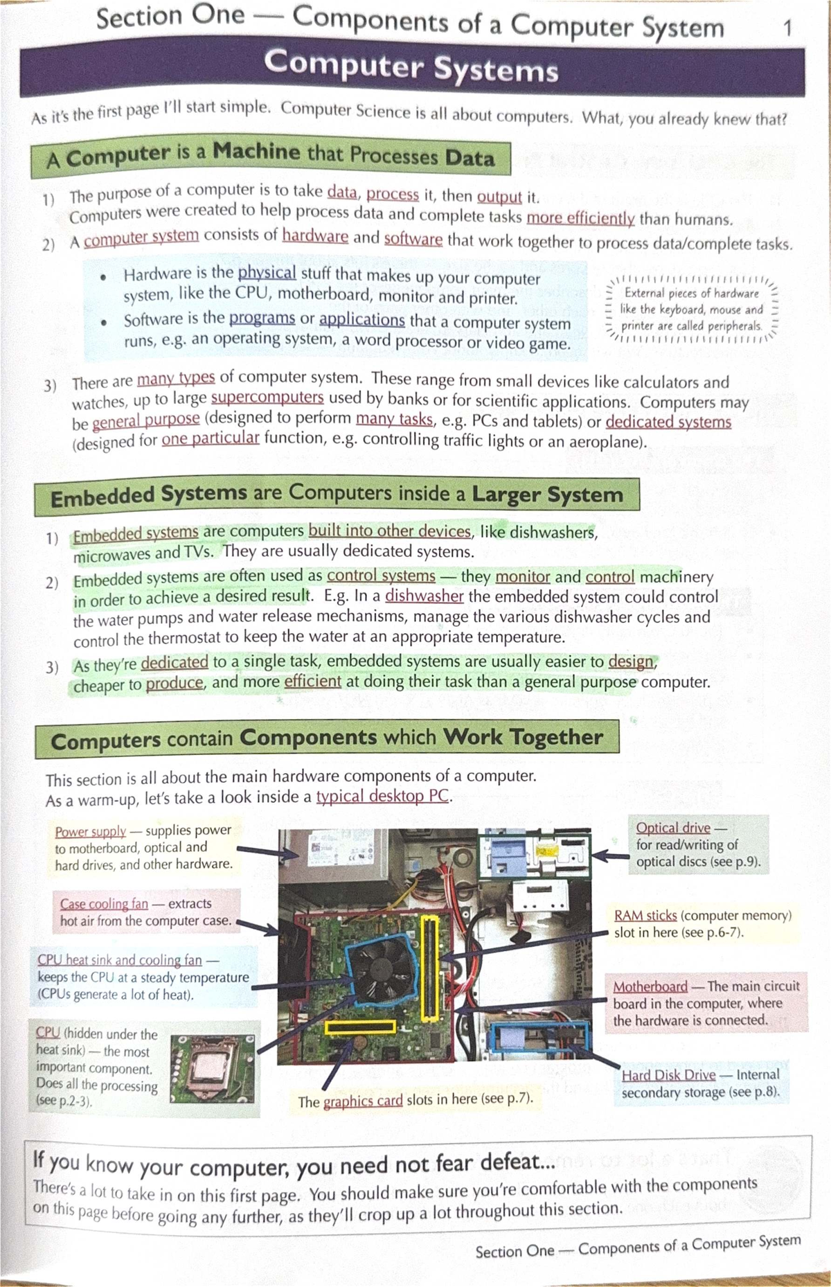 L Section One: Components of a Computer System - Overview and Functions ...