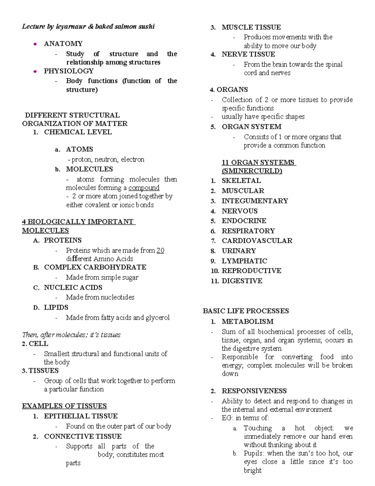 Anatomy & Physiology Review: 1st Prelims Study Guide - Studocu