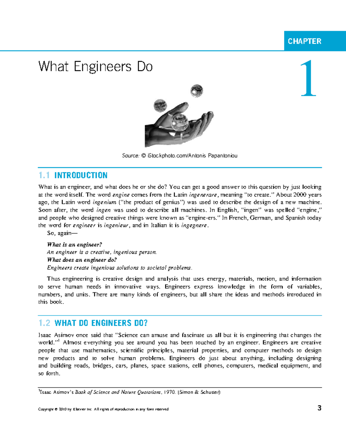 Kosky Ch1: Introduction to Engineering and What Engineers Do - Studocu