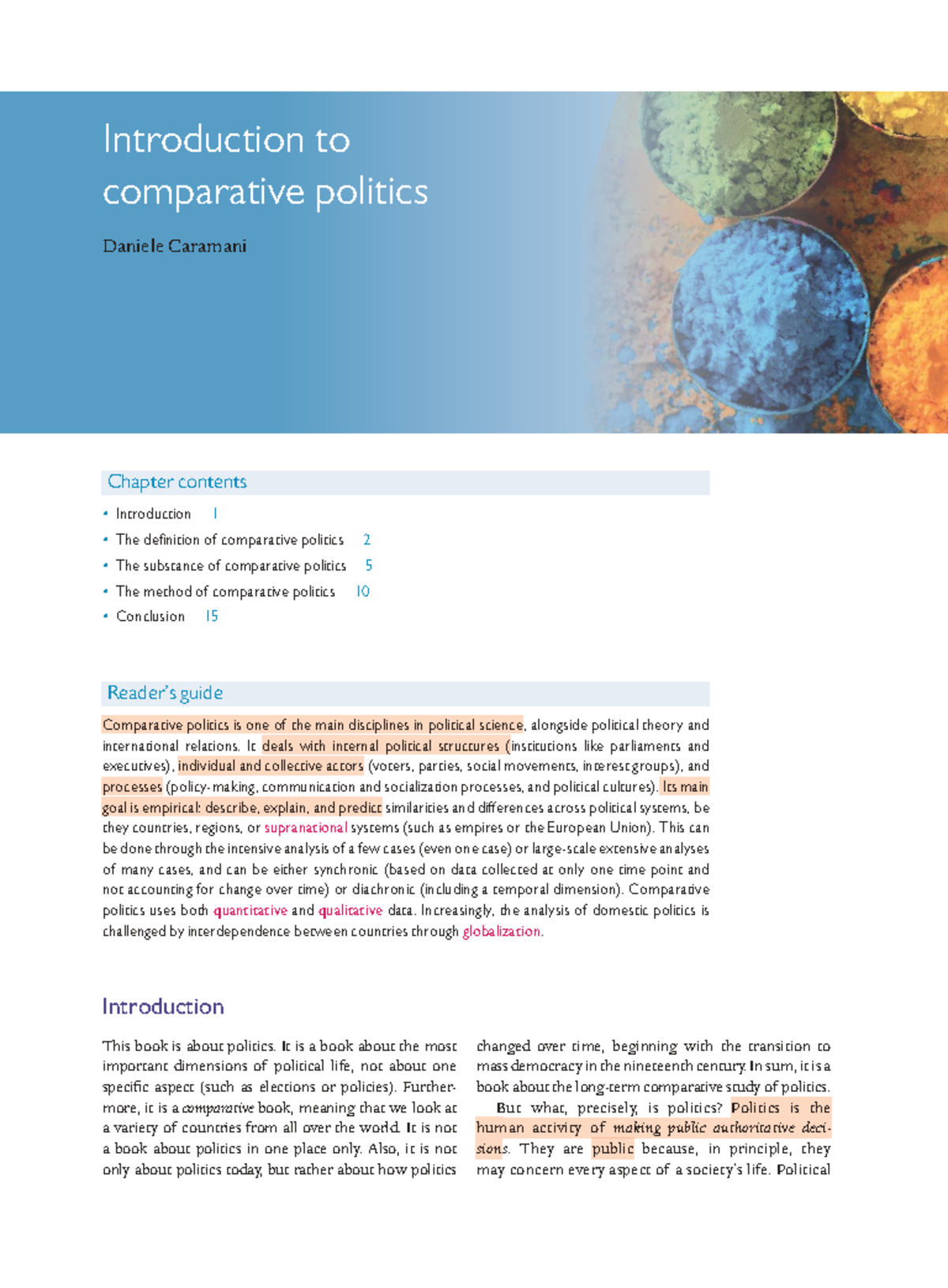 Introduction to Comparative Politics (POL 101) - Chapter Overview - Studocu