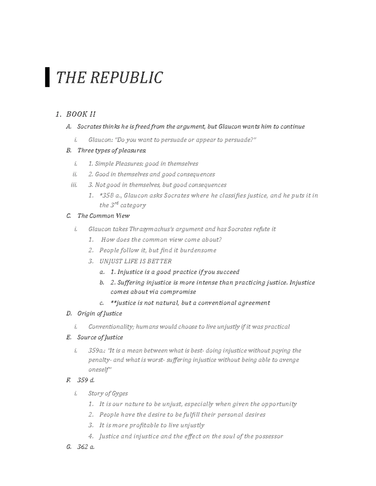 The republic book 2 - Book 2 analysis/summary - THE REPUBLIC 1. BOOK II ...