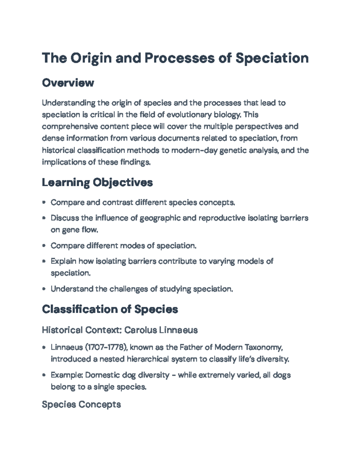 Understanding Speciation: Mechanisms and Models Overview (Bio 101 ...