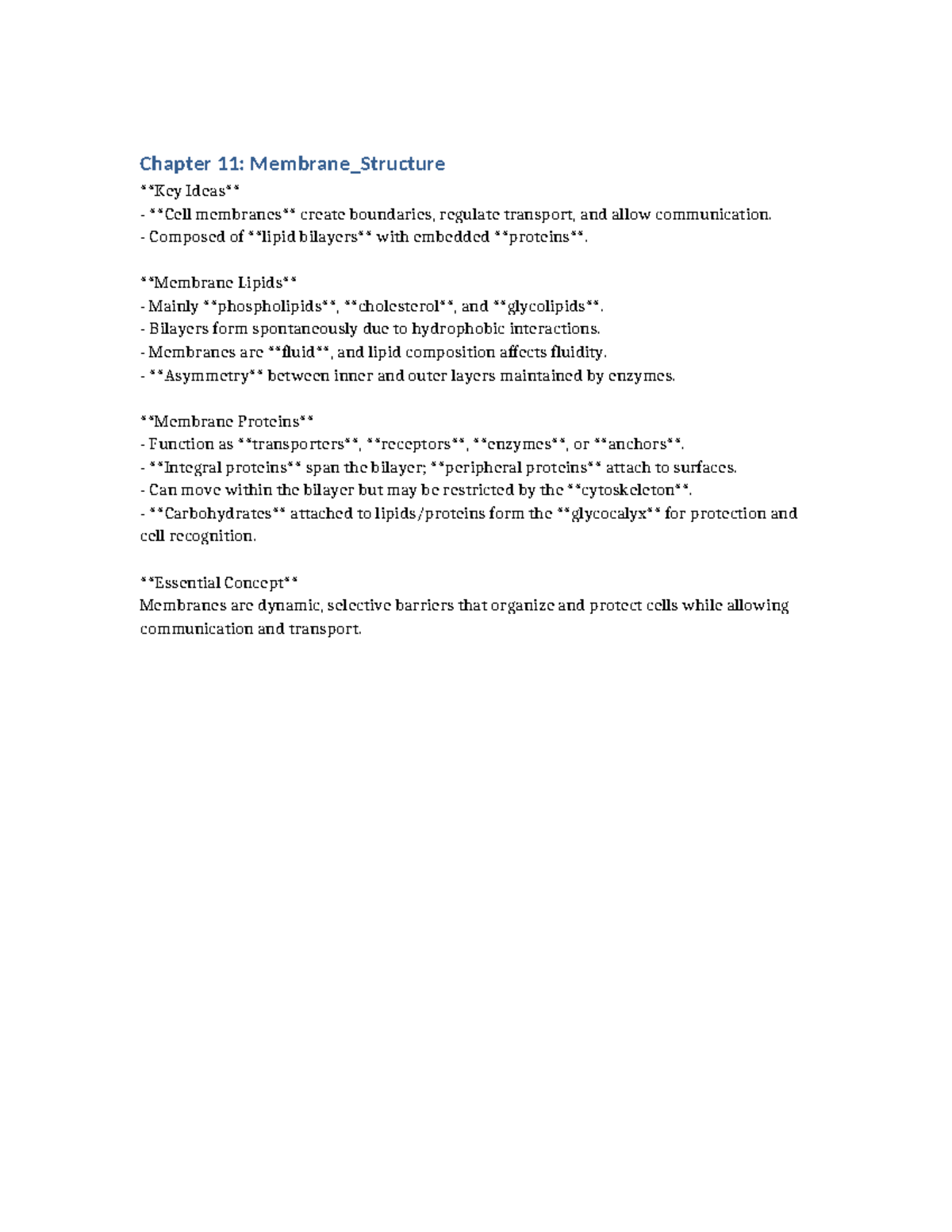 Chapter 11 Membrane Structure Review - Chapter 11: Membrane_Structure ...