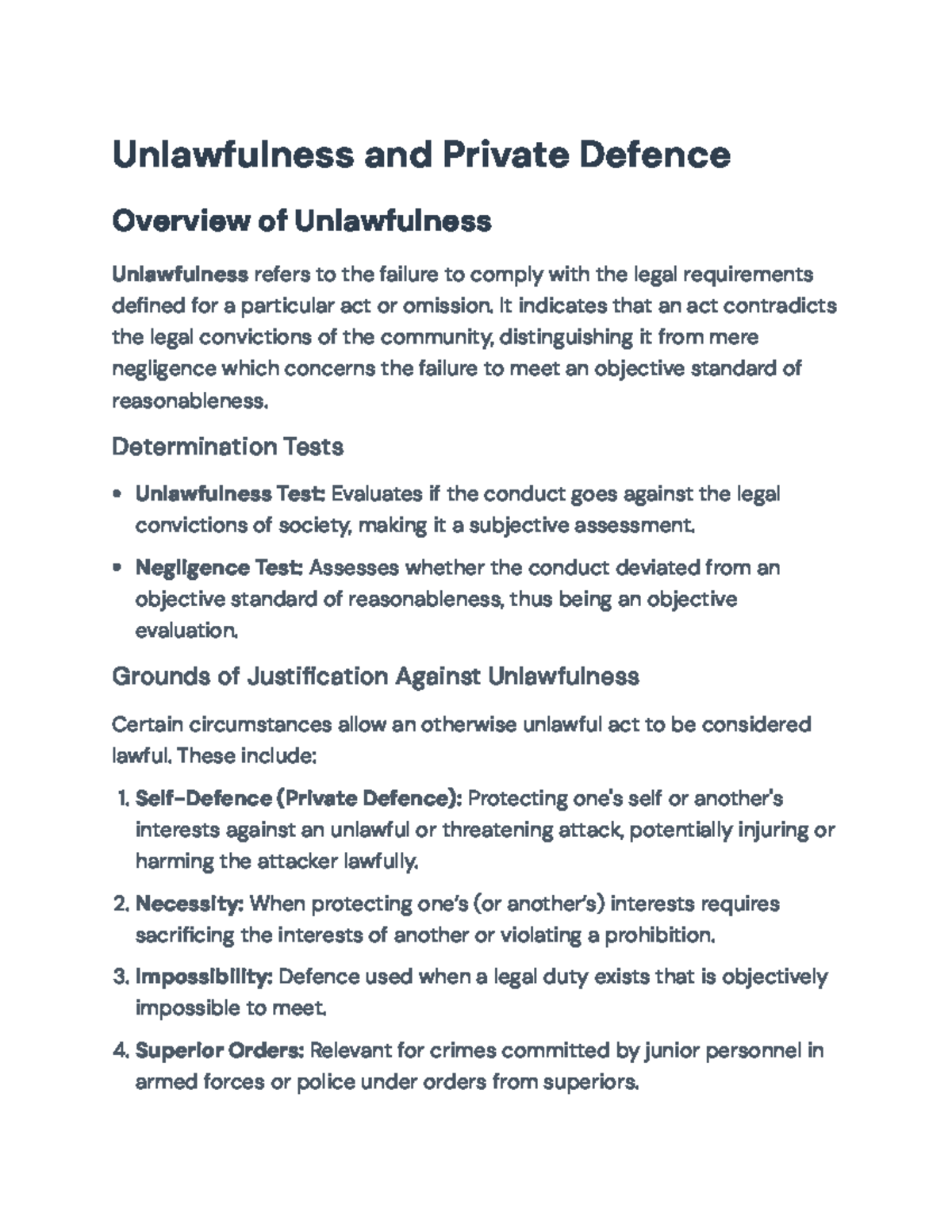 Unlawfulness and Private Defence: Legal Principles and Justifications ...