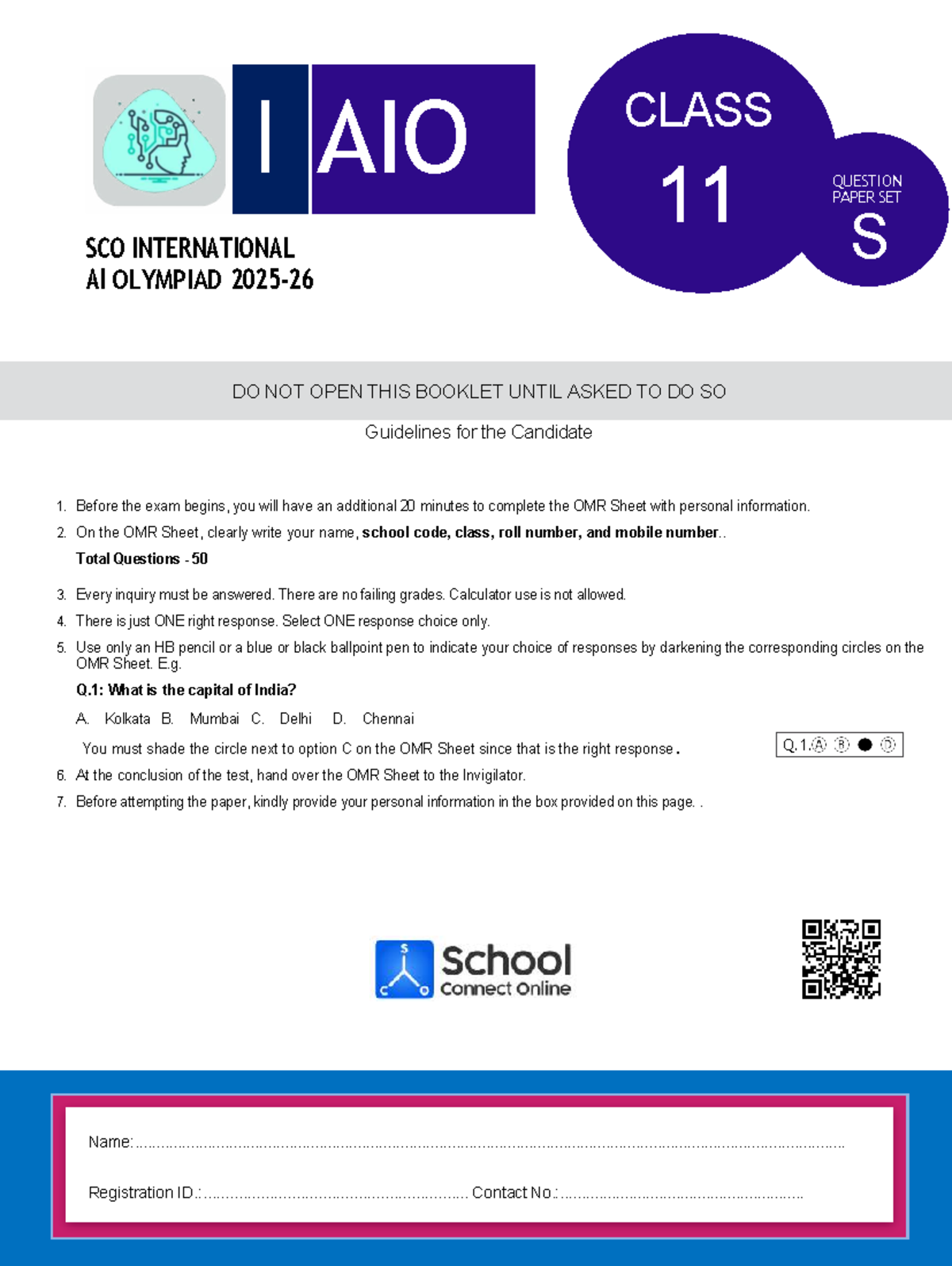 IAIO Class 11 Question Paper Set - International AI Olympiad - Studocu