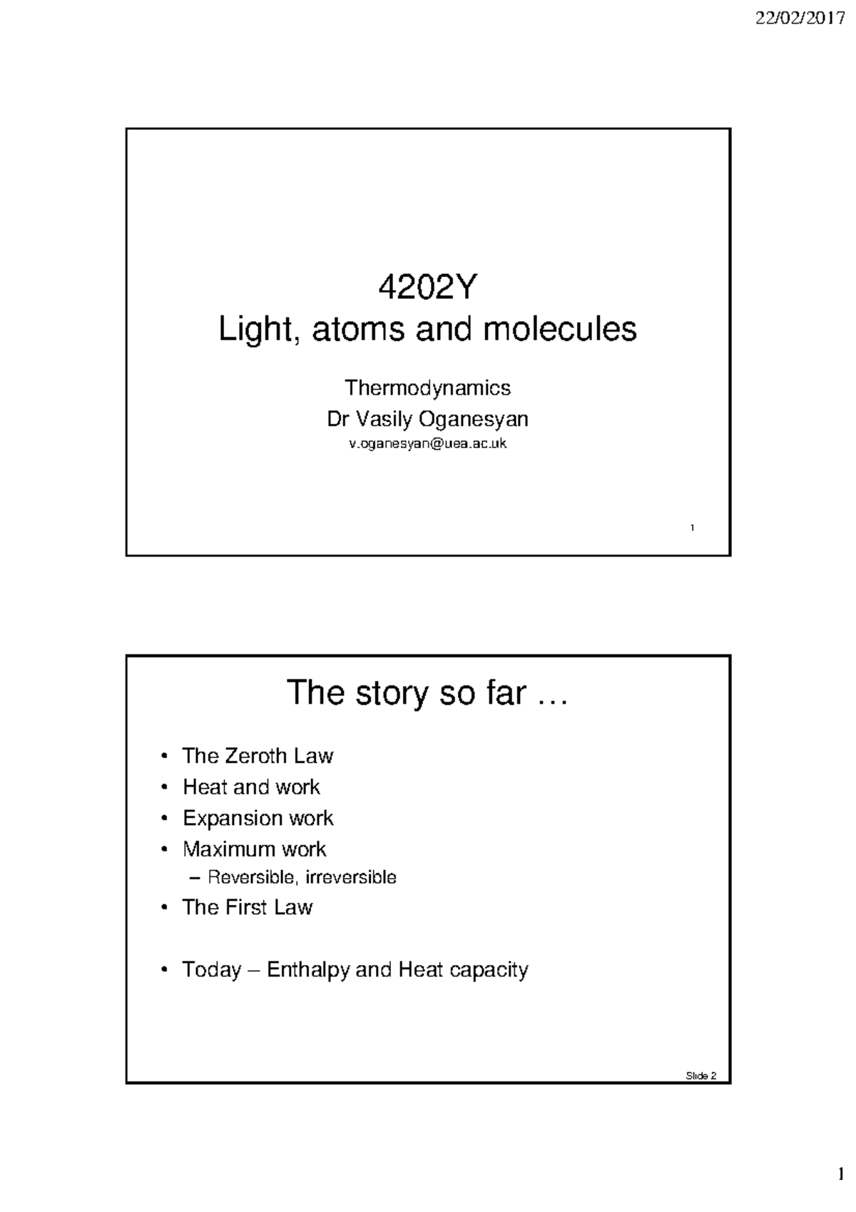 Lecture 3: Thermodynamics Overview - CHE-4202Y - Studocu