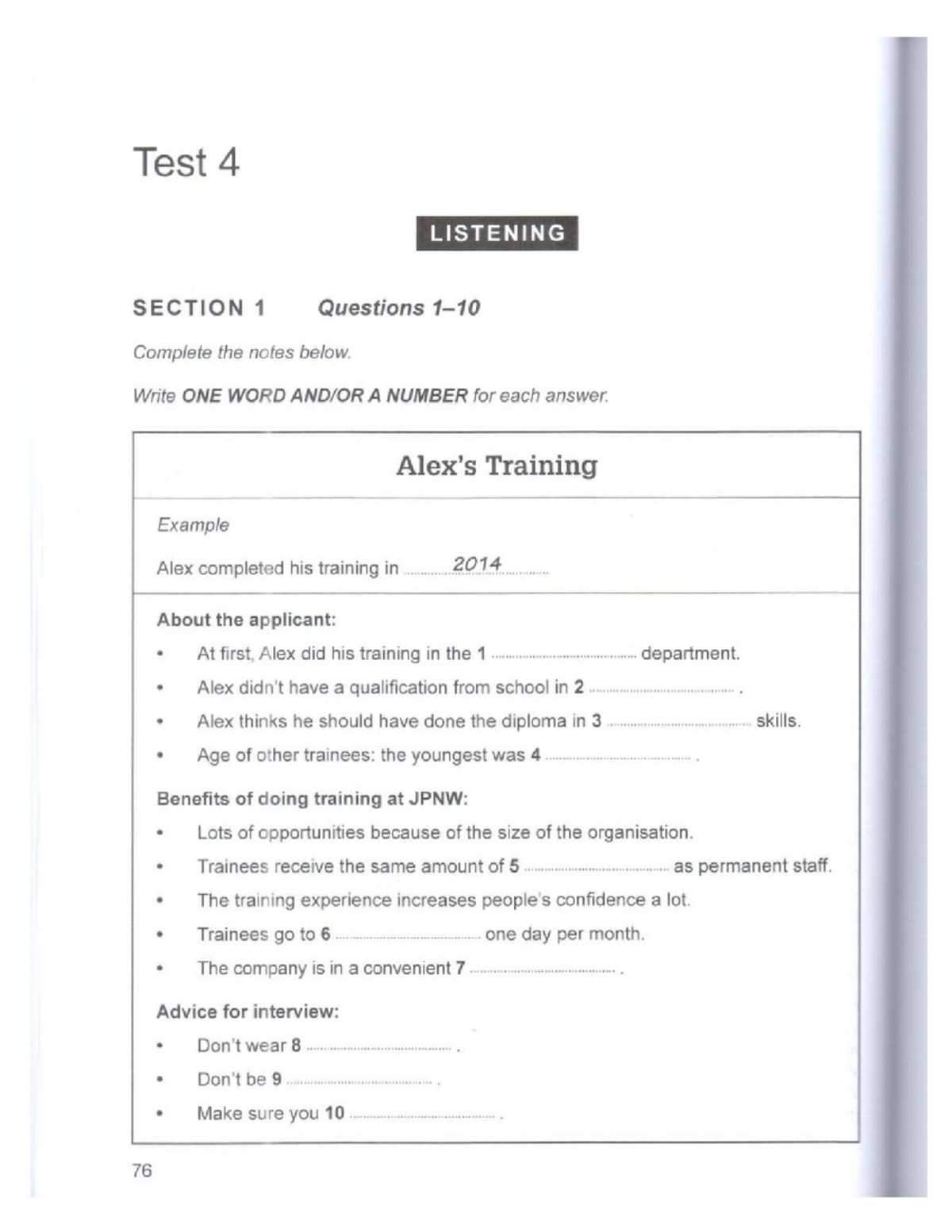 Test 4 Listening & Reading Section Notes (13 CAMBRIDGE-75-92) - Studocu