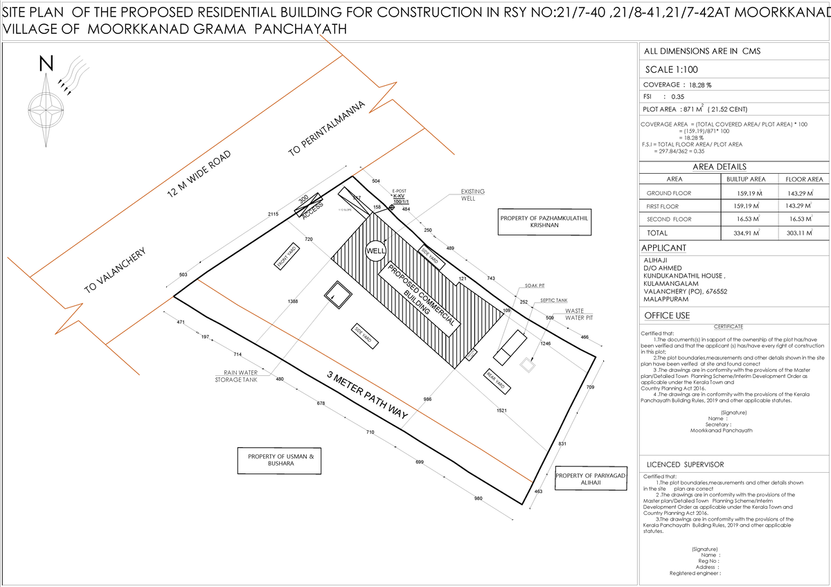 SITE PLAN FOR RESIDENTIAL BUILDING IN RSY MOORKKANAD VILLAGE - Studocu