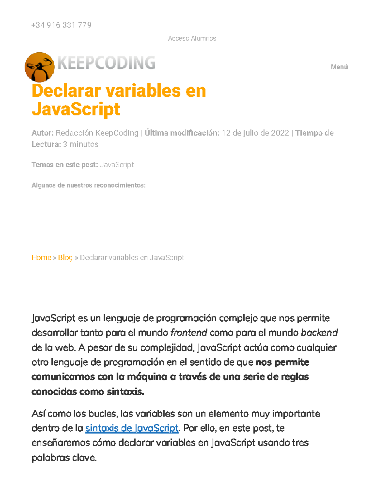 Declarar variables en Java Script Keep Coding Bootcamps - Declarar ...