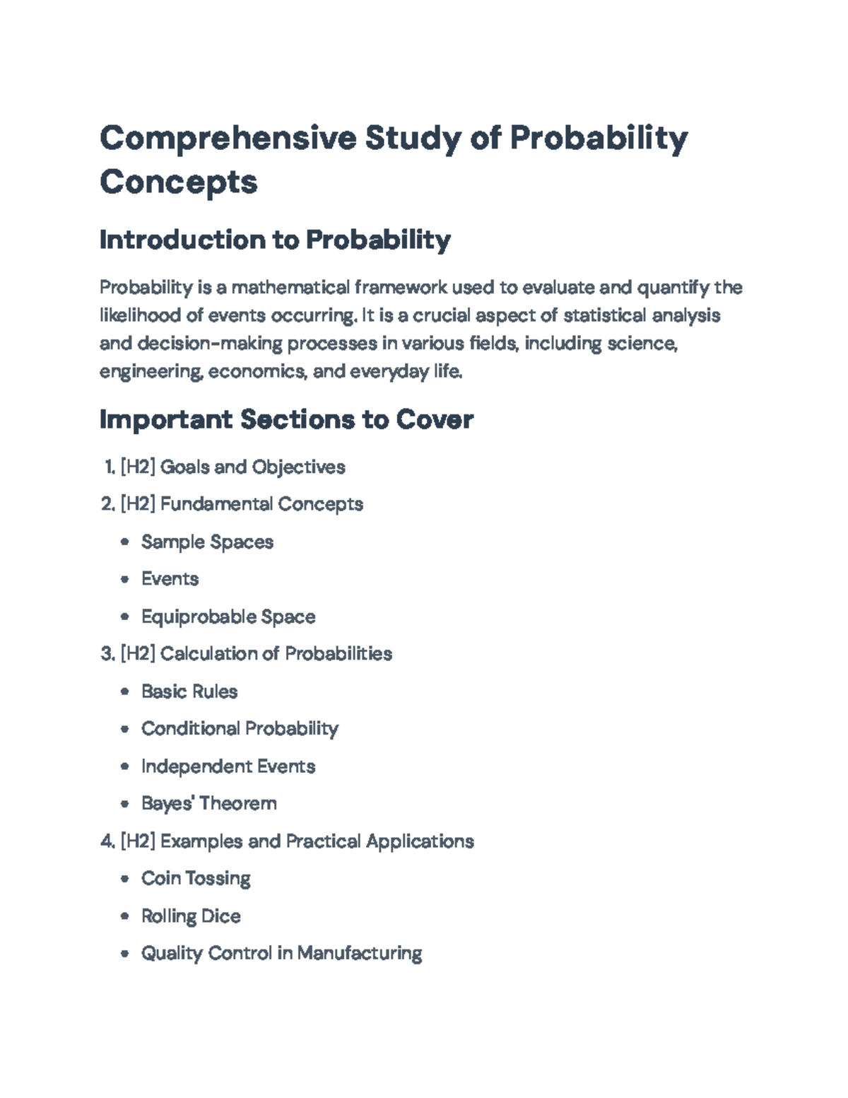 Comprehensive Study of Probability: Concepts and Applications ...