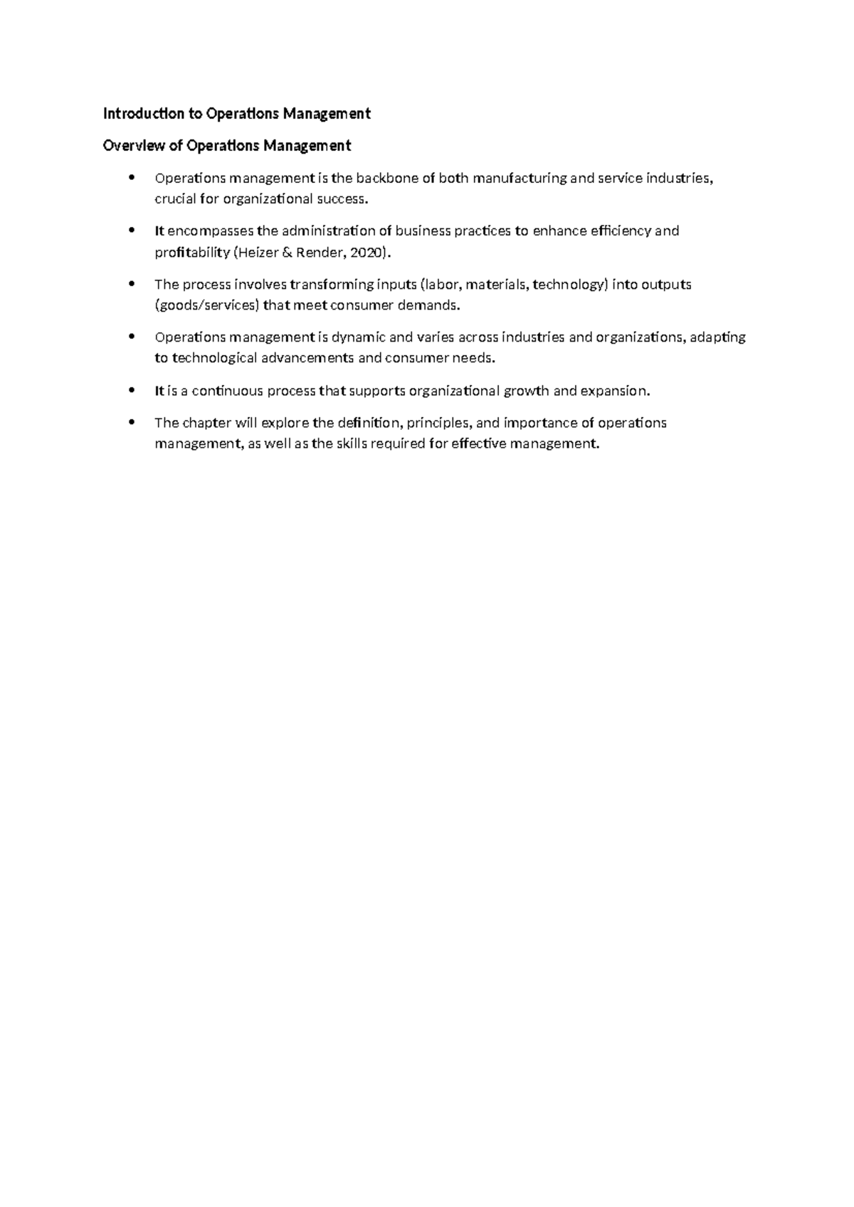 SCM101: Overview of Operations Management Principles and Practices ...