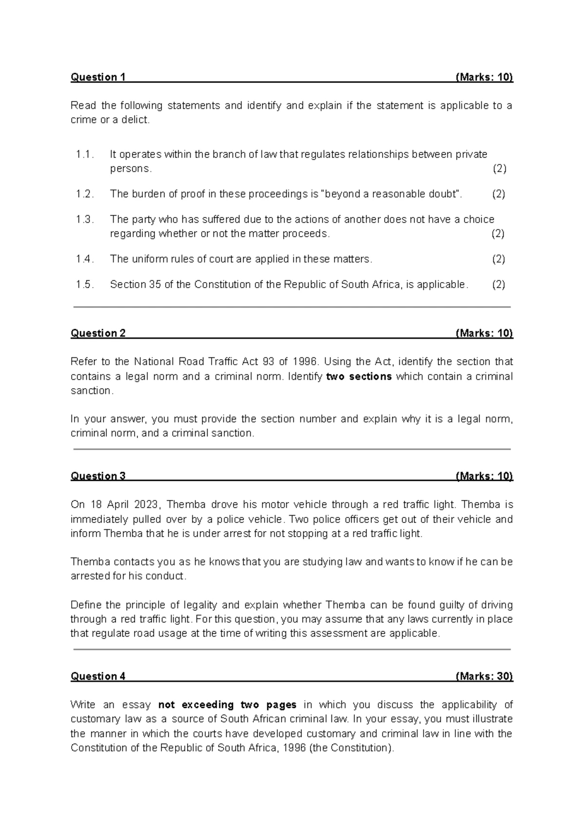 Criminal Procedure (CPL 101): Learning Unit 1 - Intro to Criminal Law ...