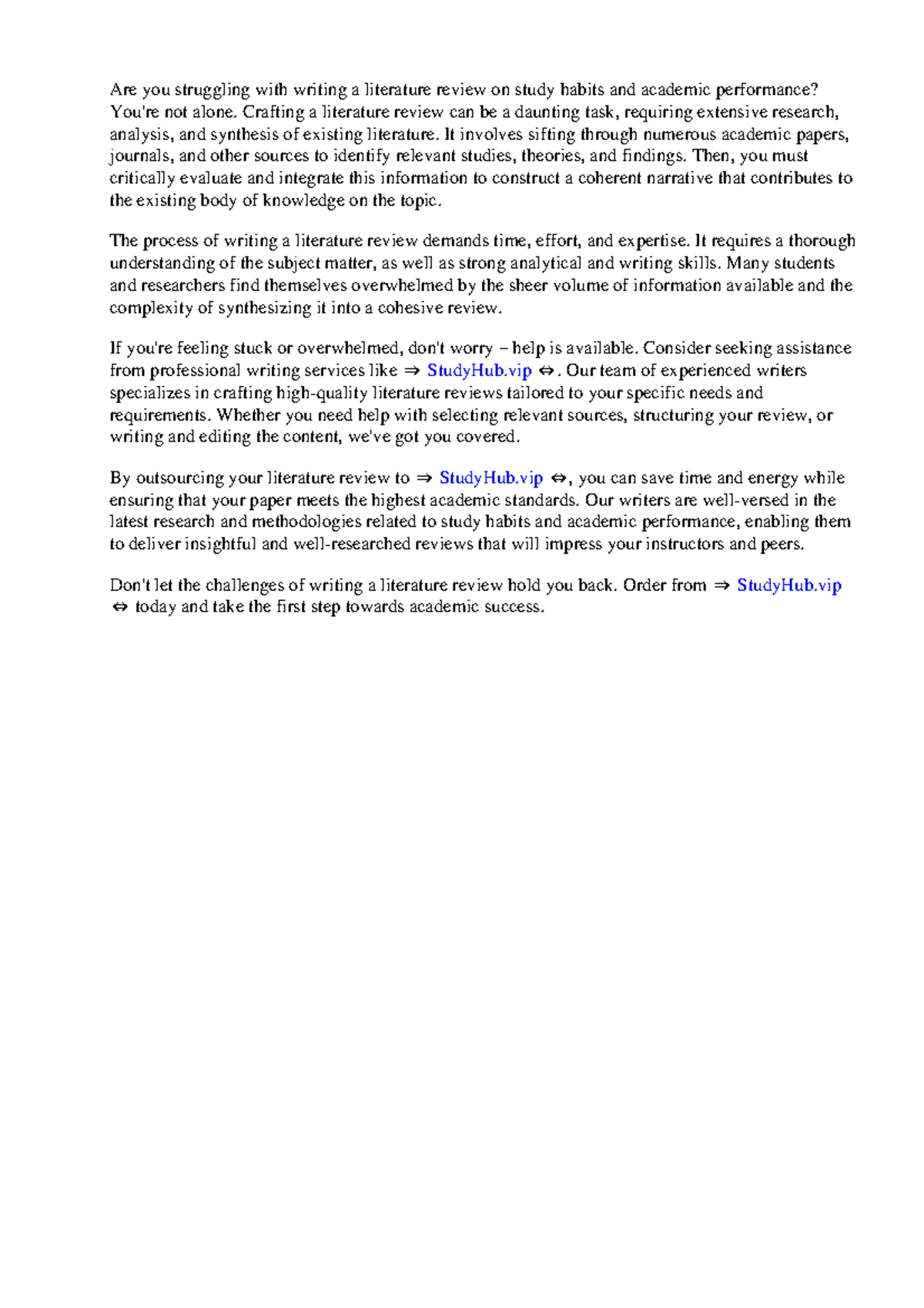 Literature Review on Study Habits & Academic Performance Strategies ...