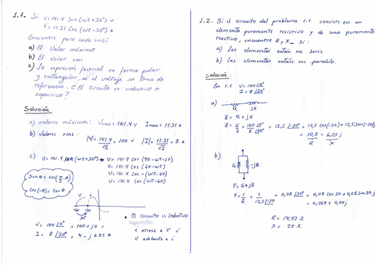 Ejercicios U1 - apuntes de practica de fisica - 1. Si 141 Sen (wt J