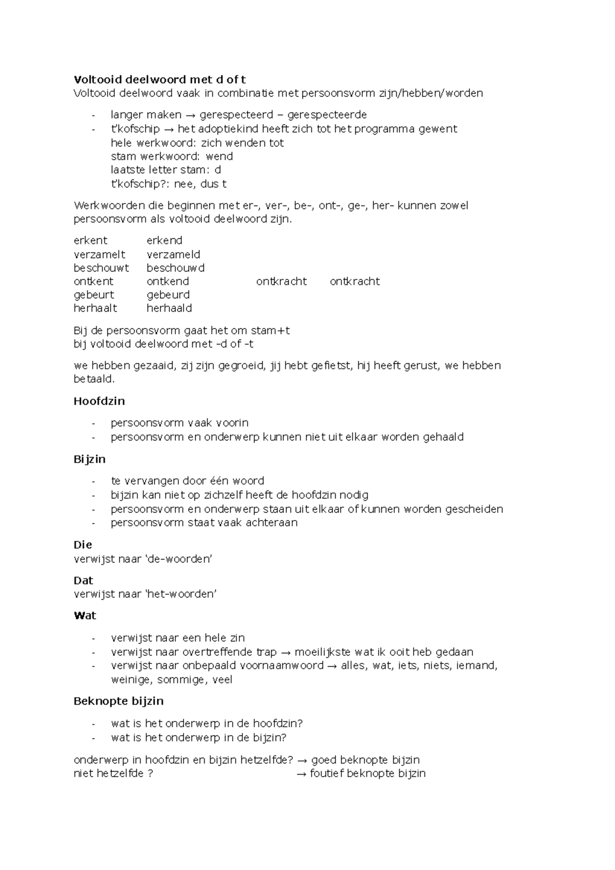 Nederlands Periode 1: Grammatica en Voltooid Deelwoord Uitleg - Studeersnel