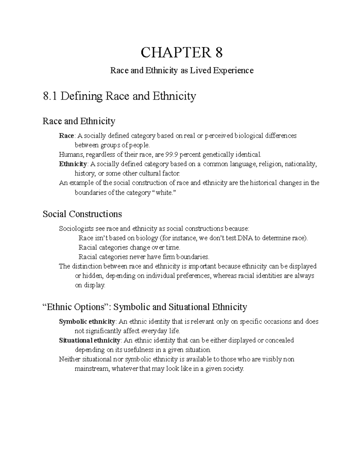 The Real World 8th Ed - Chapter 8: Race and Ethnicity Explored - Studocu