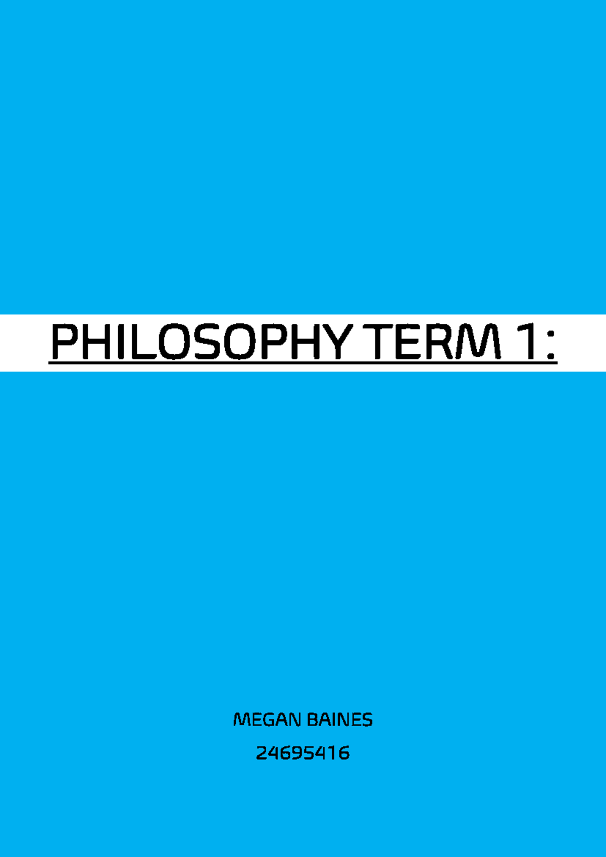 PHIL 101: Term 1 Summary Notes and Philosophical Insights 2023 - Studocu
