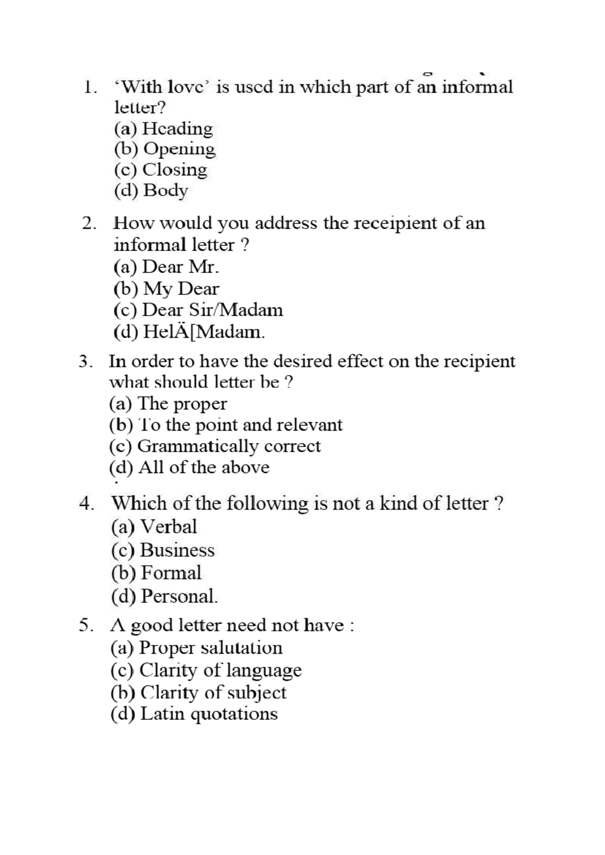 Informal Letter Writing: Key Components & Structure (ENG101) - Studocu