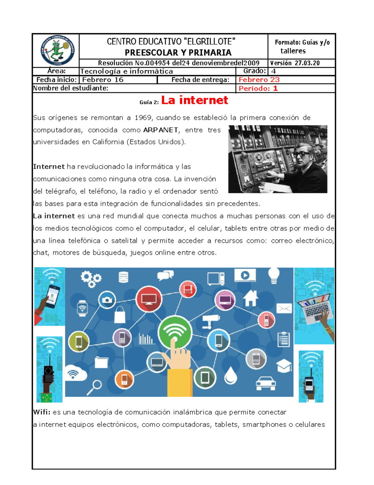 Internet - MATERIAL DE APOYO - CENTRO EDUCATIVO 