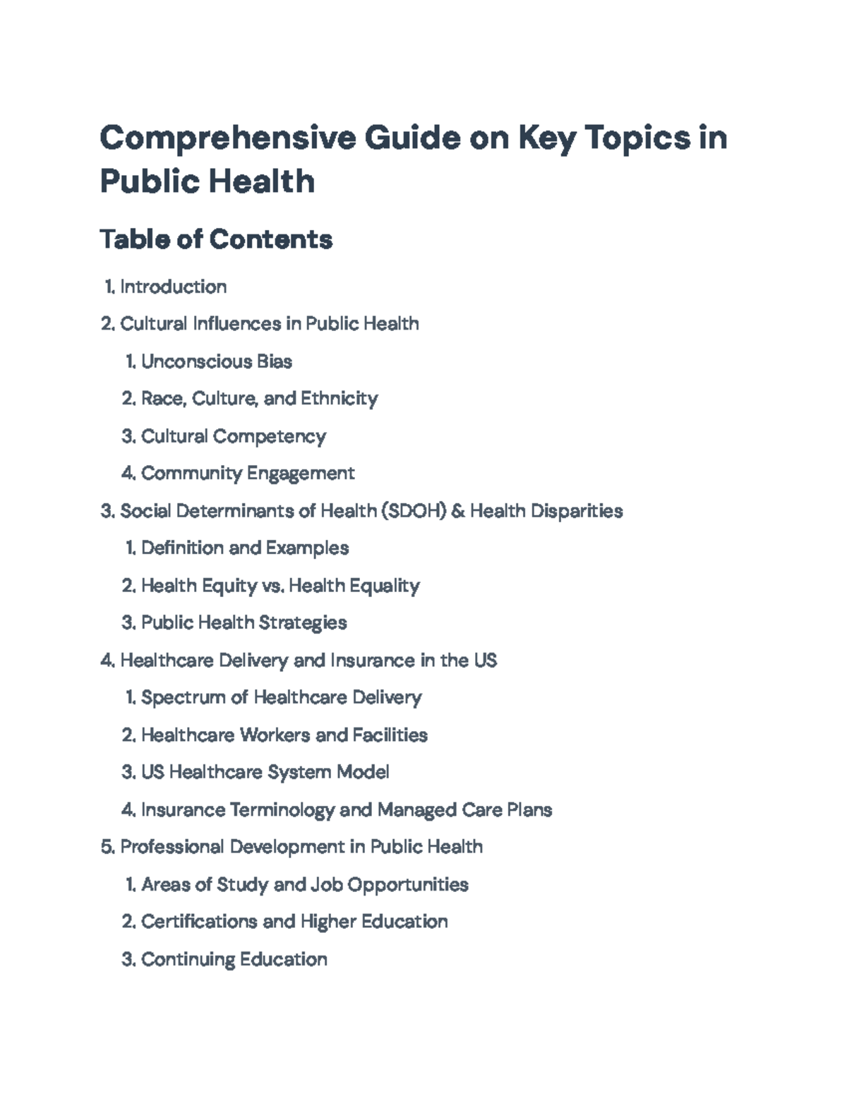 Comprehensive Guide to Public Health Topics for Exam Prep ...