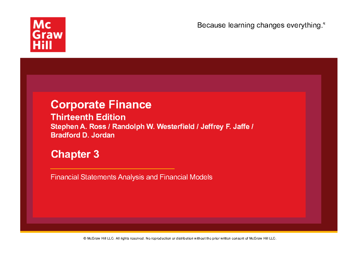Chap 3 - Financial Statement Analysis & Models Overview - Studocu