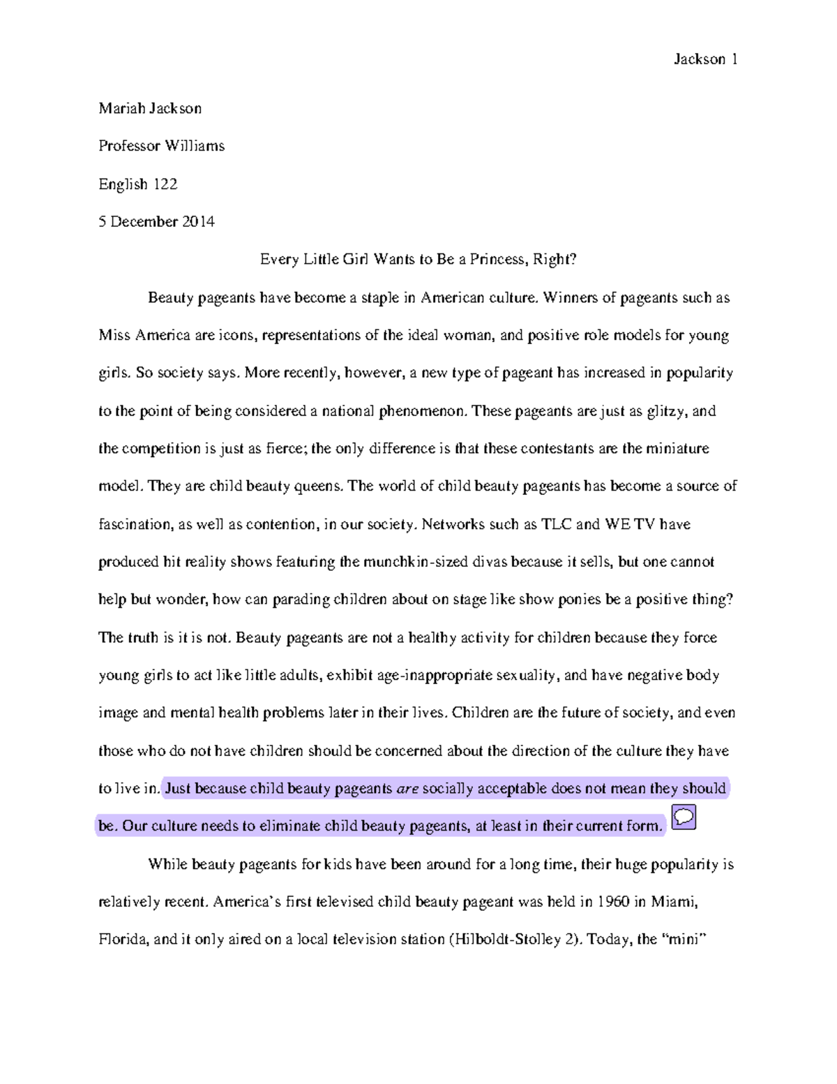 Toulmin Argument Example (Excelsior College) - Jackson 1 Mariah Jackson  Professor Williams English - Studocu