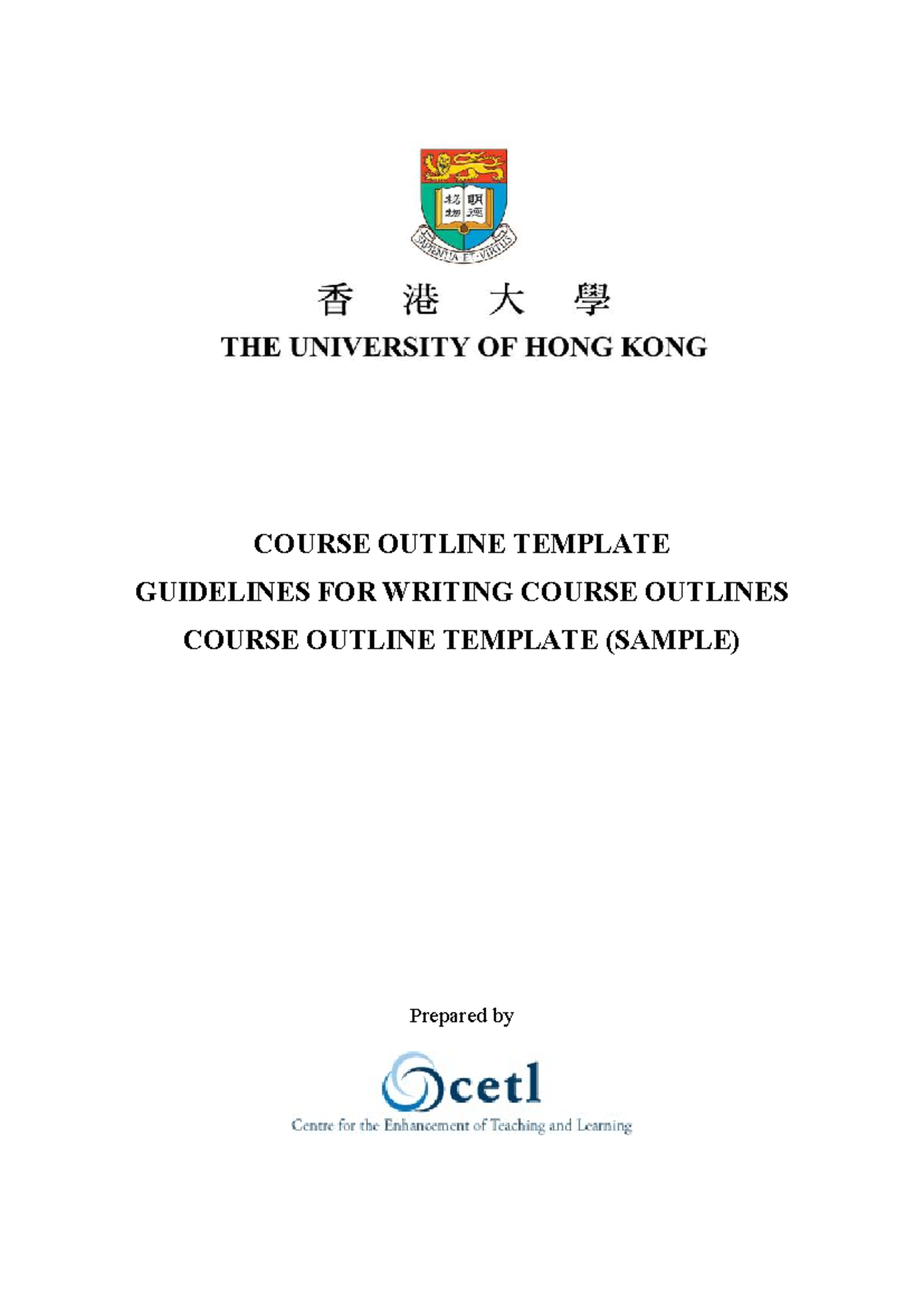 HKU LL101 Course Outline Template: Guidelines & Sample - Studocu