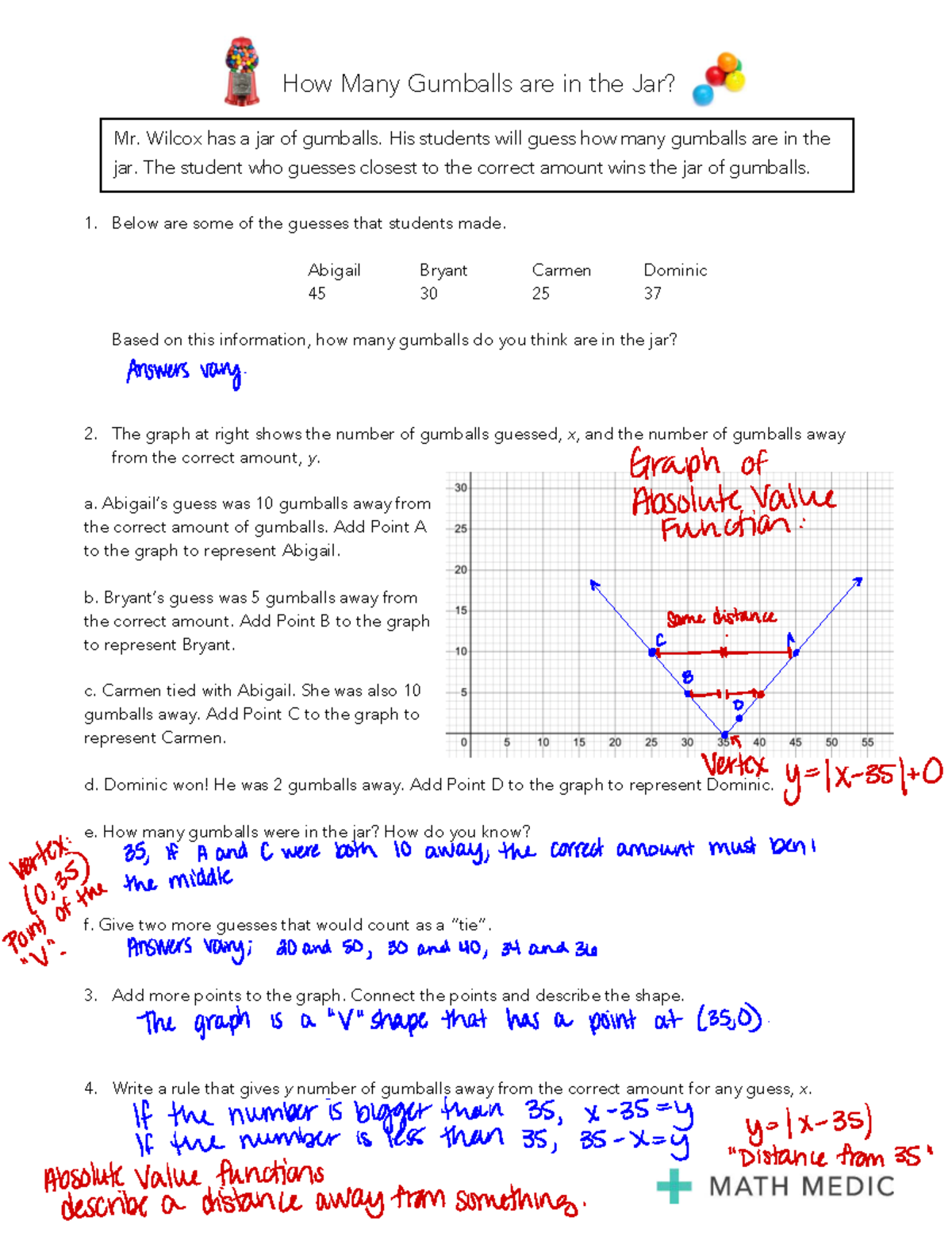 Absolute Value Functions Lesson Answer Key (Math 101) - Studocu