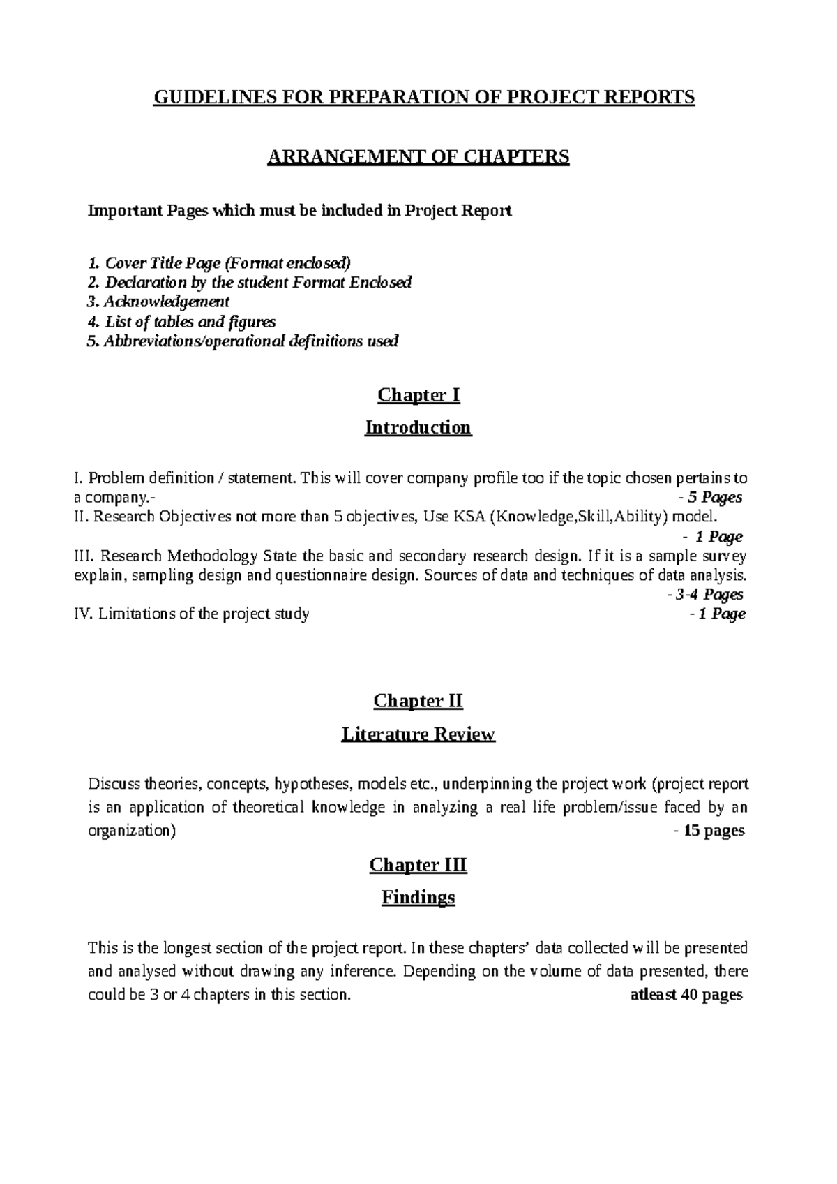 UOM MBA - Project Report Guidelines & Chapter Arrangement 20260107 ...