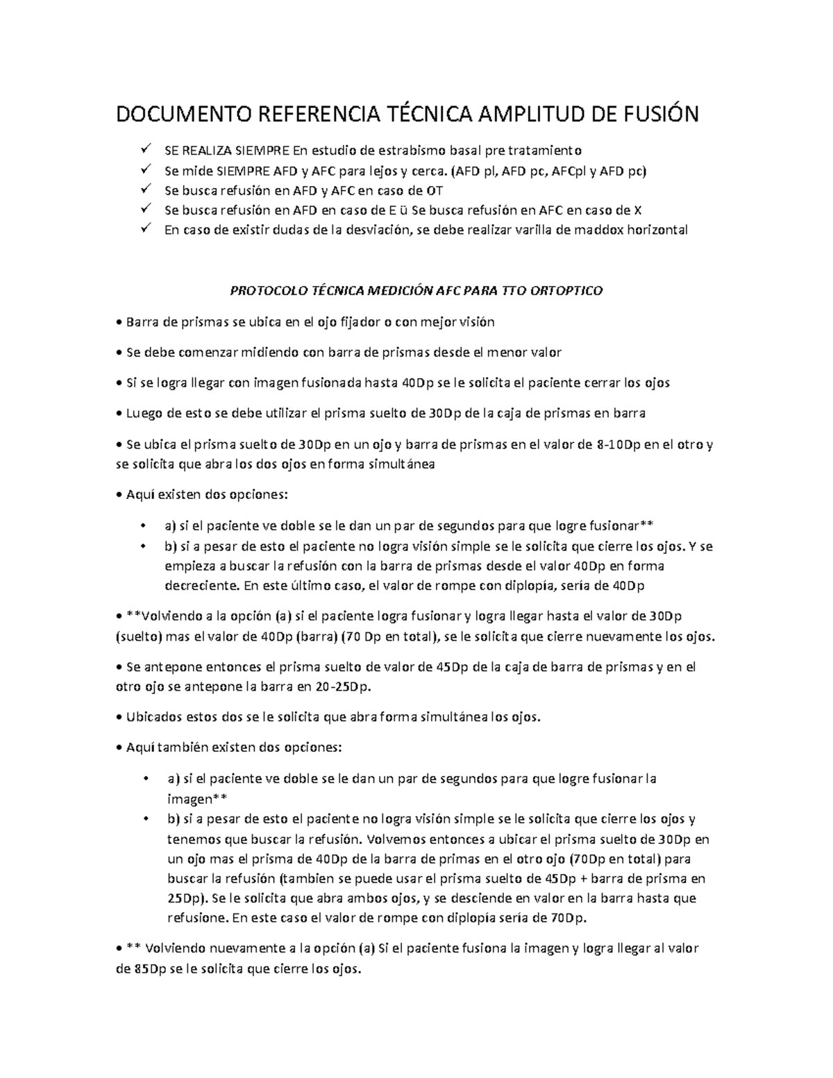 AFC - Resumen de Amplitud de Fusión en Estrabismo y Tratamiento Ortoptico - Document Preview