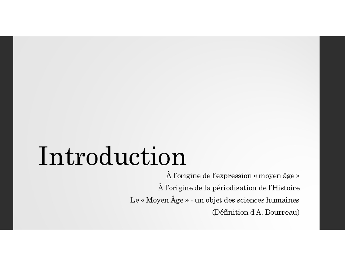HMA-Introduction: Périodisation et Impact du Moyen Âge sur la Culture ...
