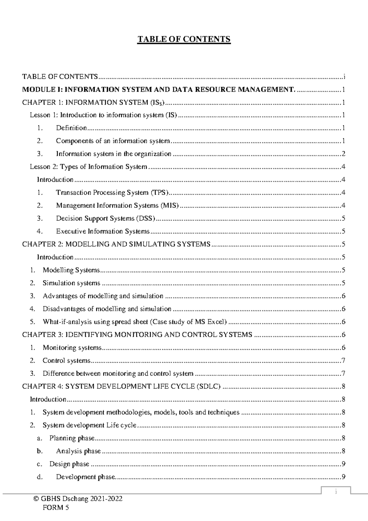 Final Notes on Information Systems and Data Management - FORM 5 - Studocu