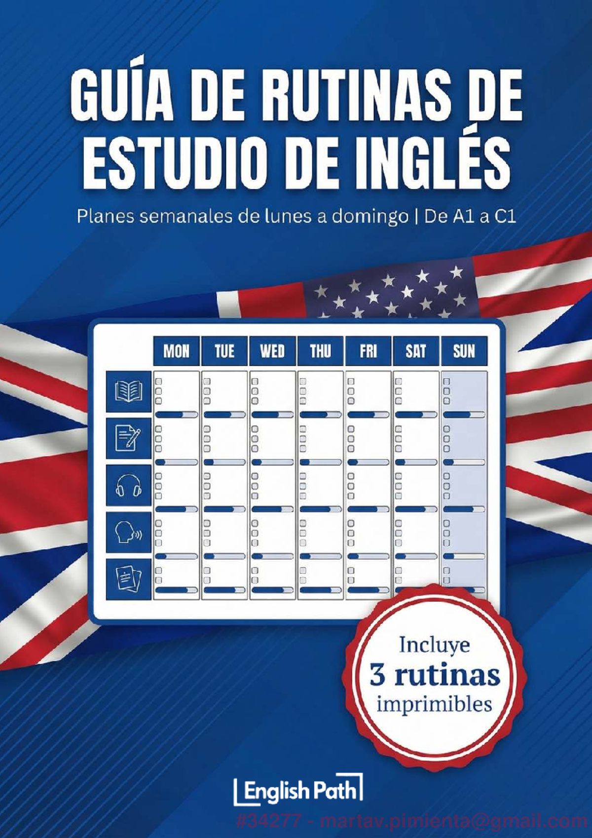 Guía de Rutinas de Estudio para Inglés - English Path - Document Preview