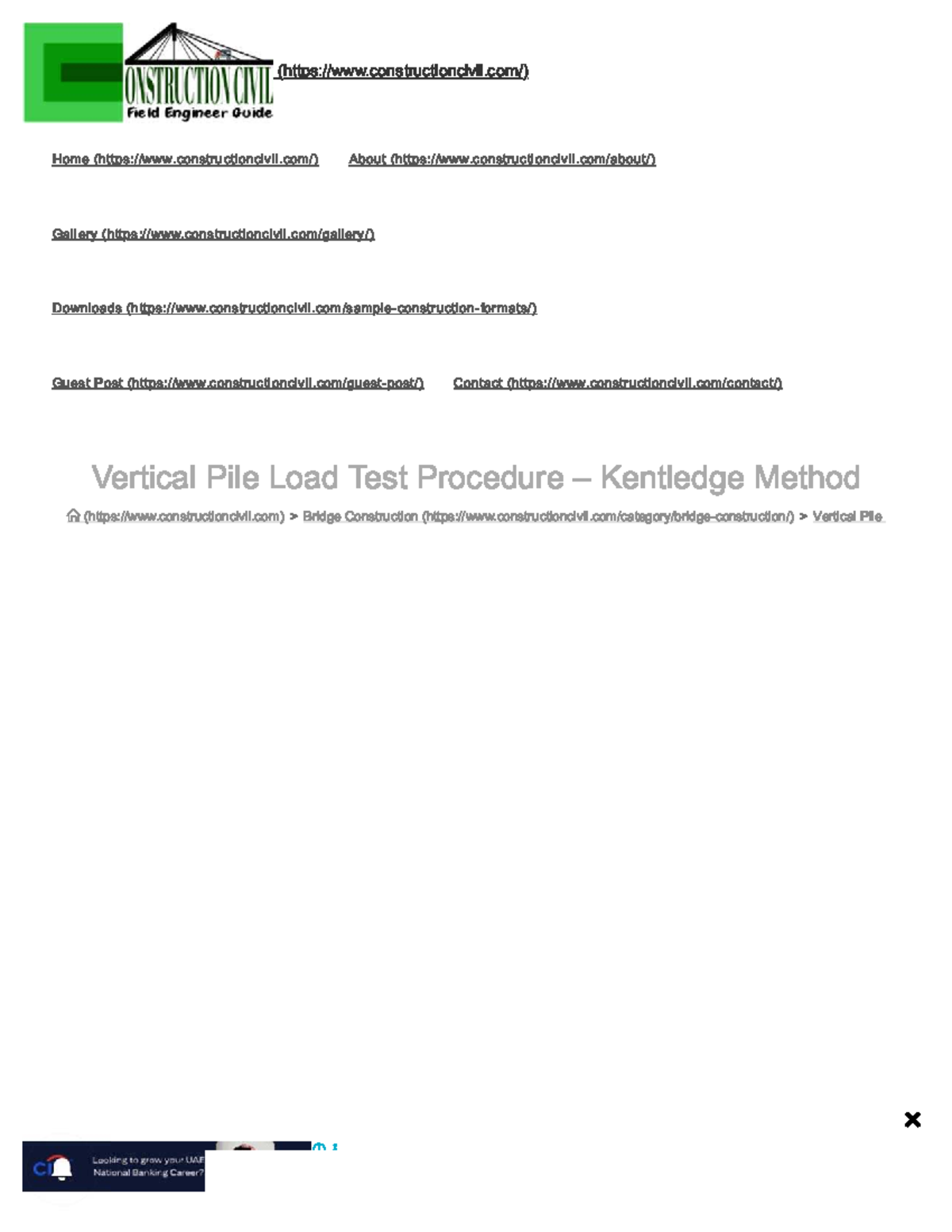 Vertical Pile Load Test Procedure - Kentledge Method (ENG 101) - Studocu
