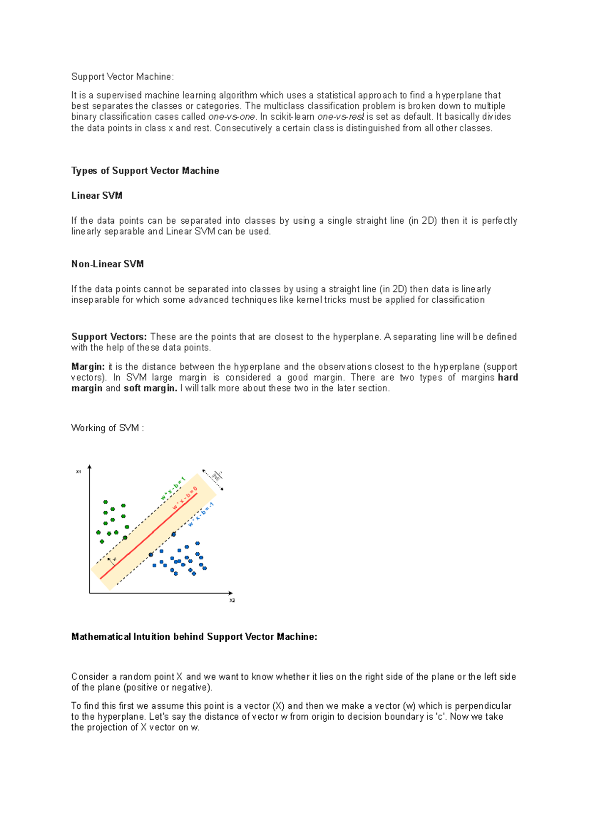 Support Vector Machine: Types, Working, and Applications Overview - Studocu
