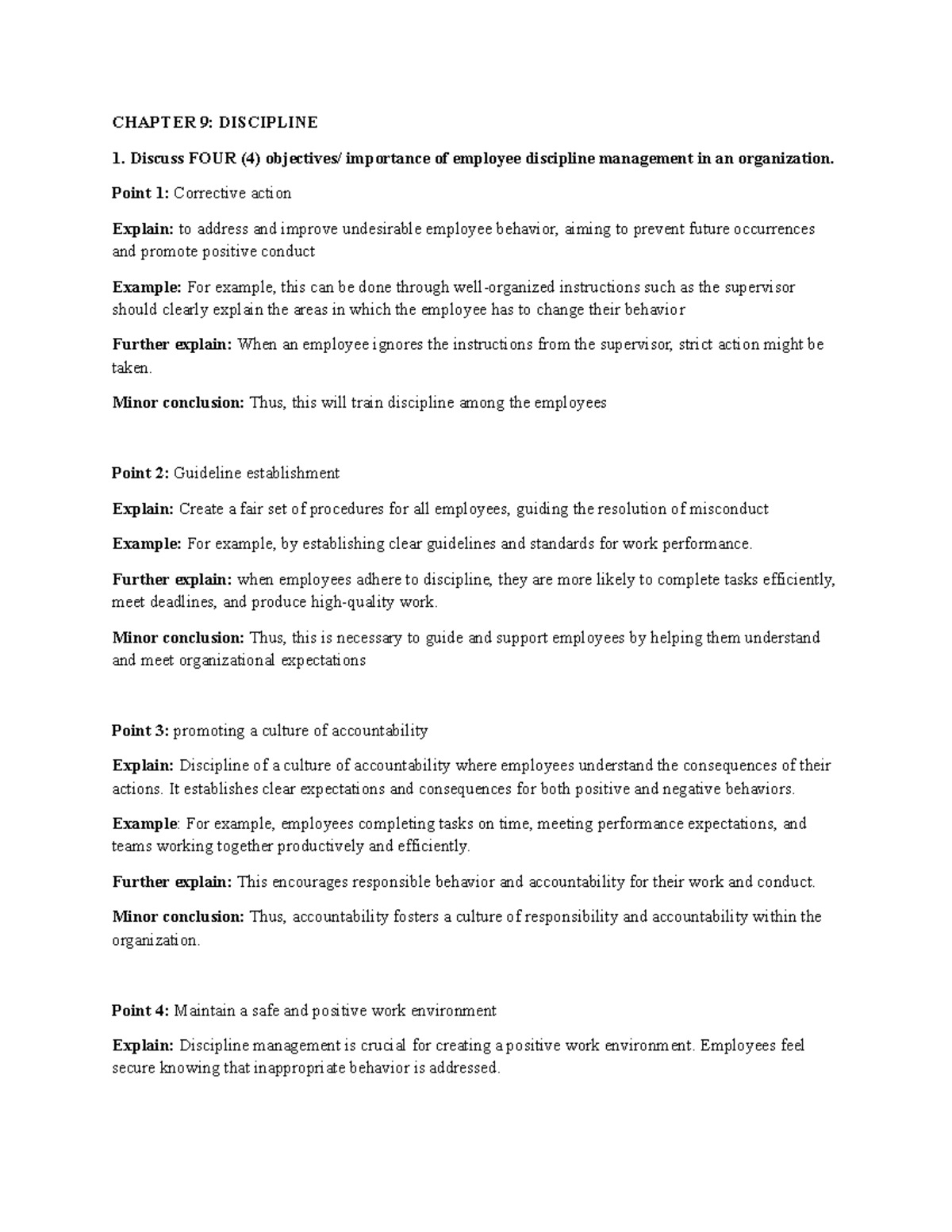 CHAPTER 9: IMPORTANCE OF EMPLOYEE DISCIPLINE MANAGEMENT - Studocu