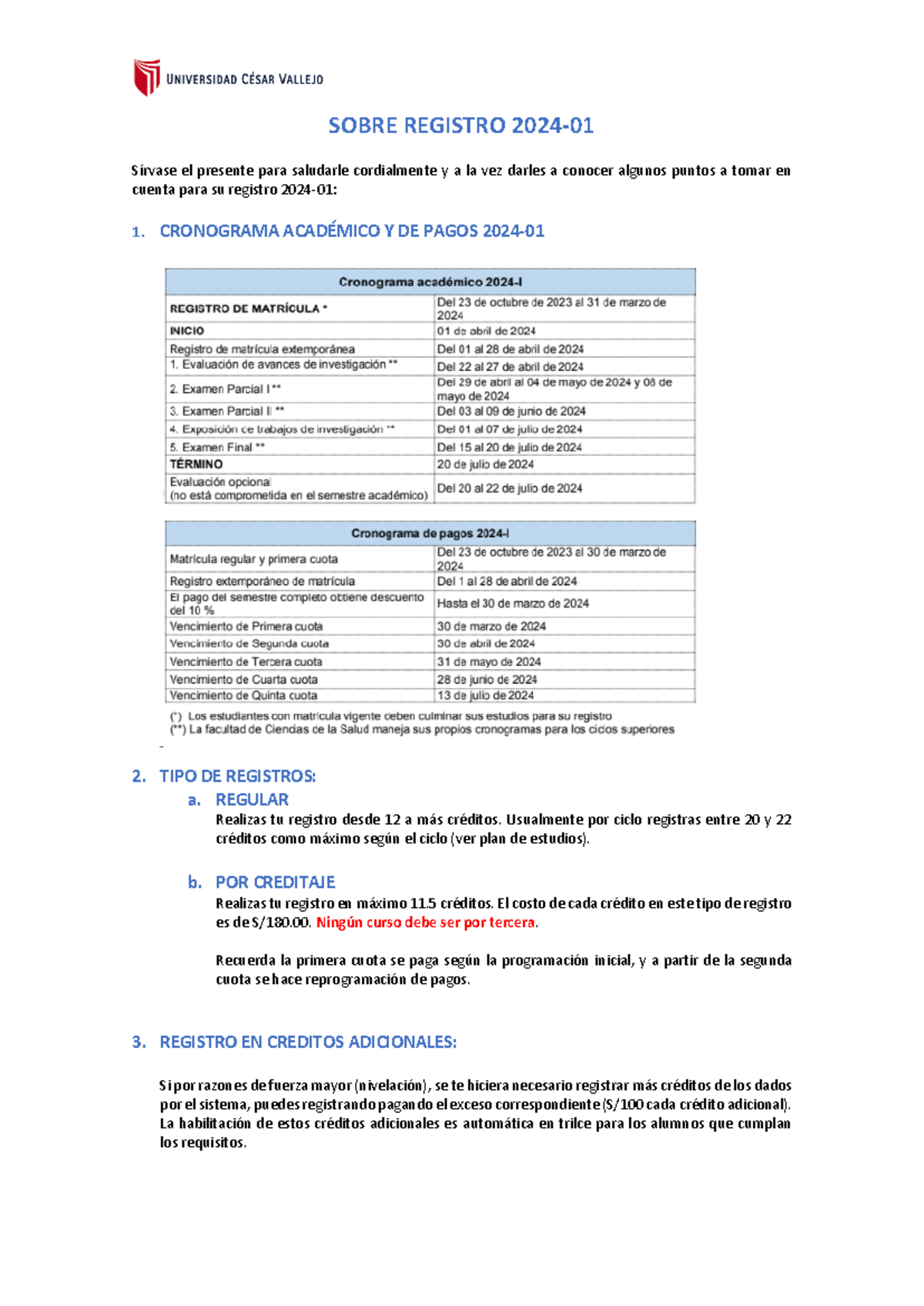 Registro Académico 2024-01: Consideraciones y Procedimientos - Document Preview