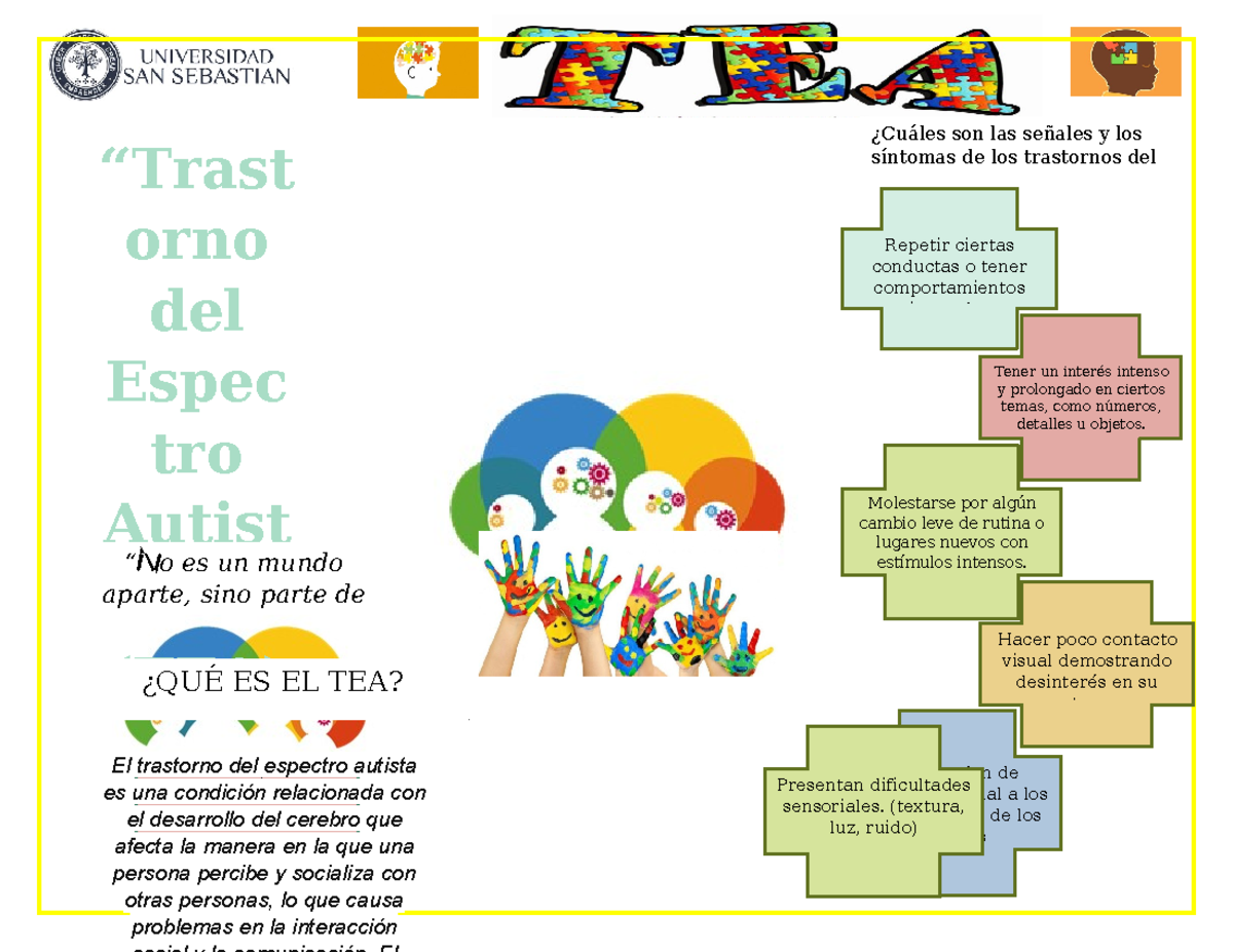Triptico tea - fonoaudiologia - . “Trast orno del Espec tro Autist a