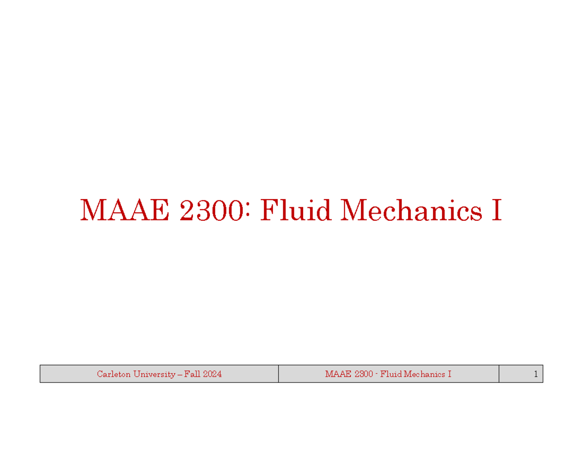Lecture Note 20- Pipe Flow Part II - MAAE 2300: Fluid Mechanics I ...