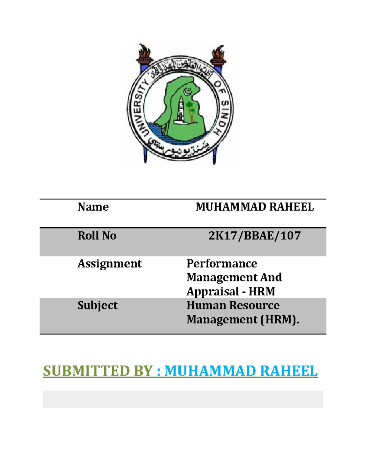 Performance Management & Appraisal Concepts - HRM Assignment - Studocu