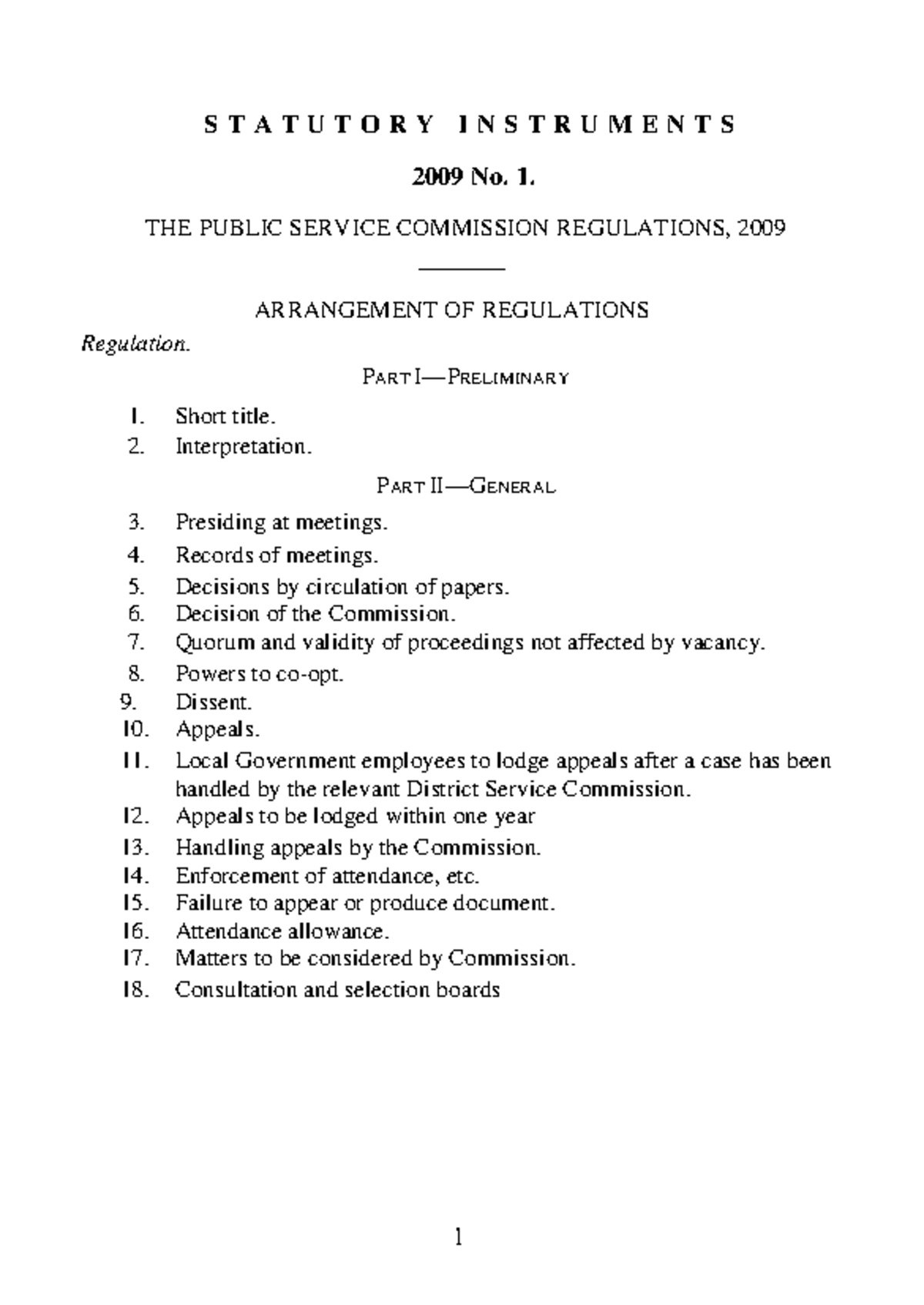 The Public Service Commission Regulations, SI 1 2009 - Complete Guide ...