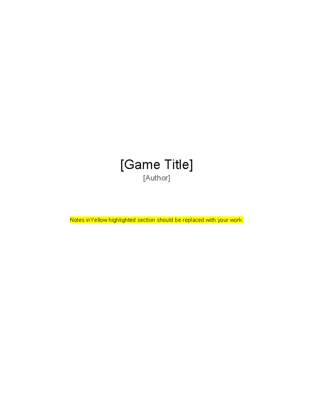 Game Design Document (GDD) Template: Key Elements & Guidelines - Studocu