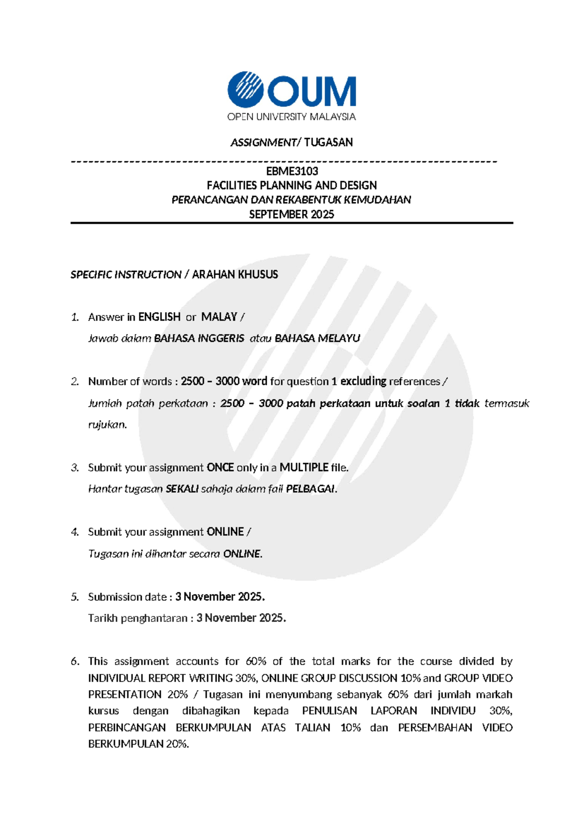 EBME3103 Assignment: Facilities Planning & Design Project Report - Studocu