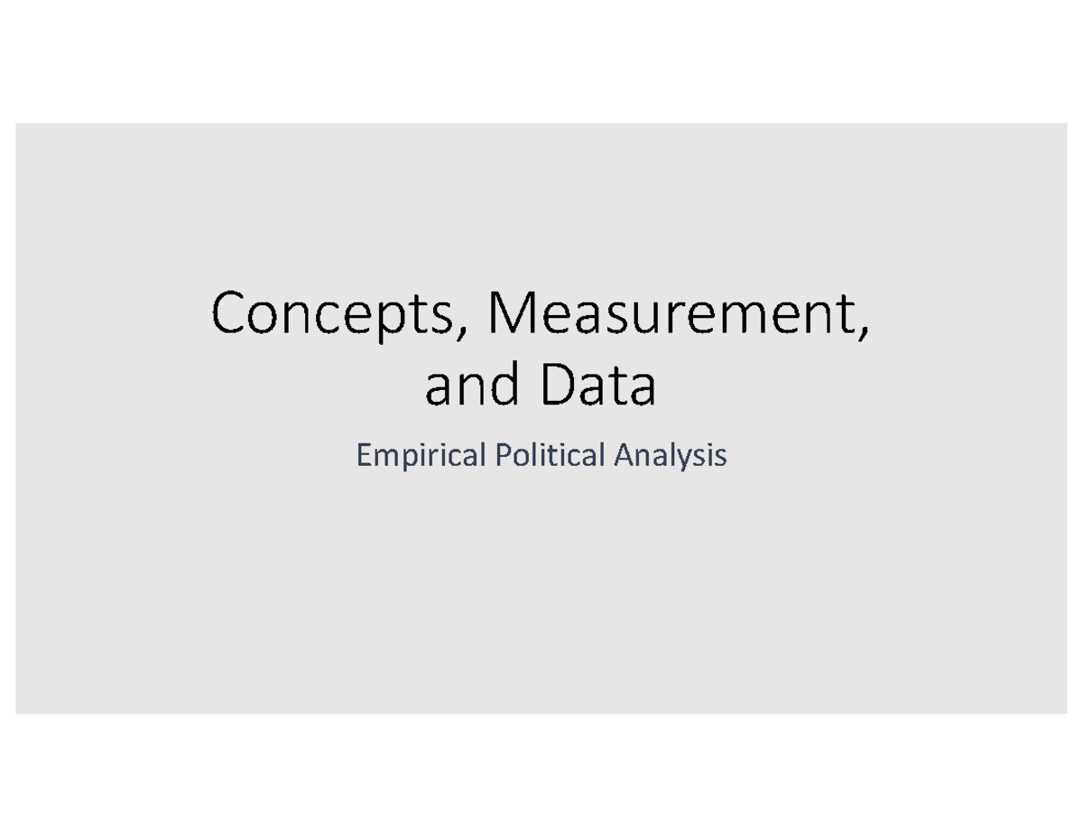 Measurement Concepts and Data Analysis Techniques in Empirical Research ...