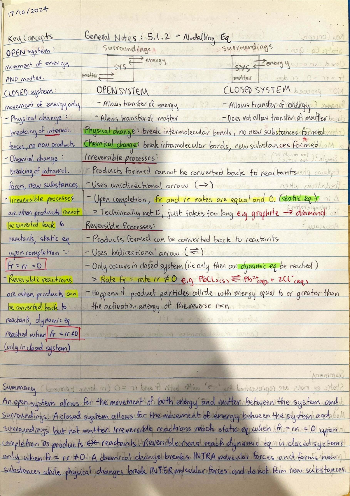 5.1 Study Notes: Key Concepts in Modelling Open and Closed Systems ...