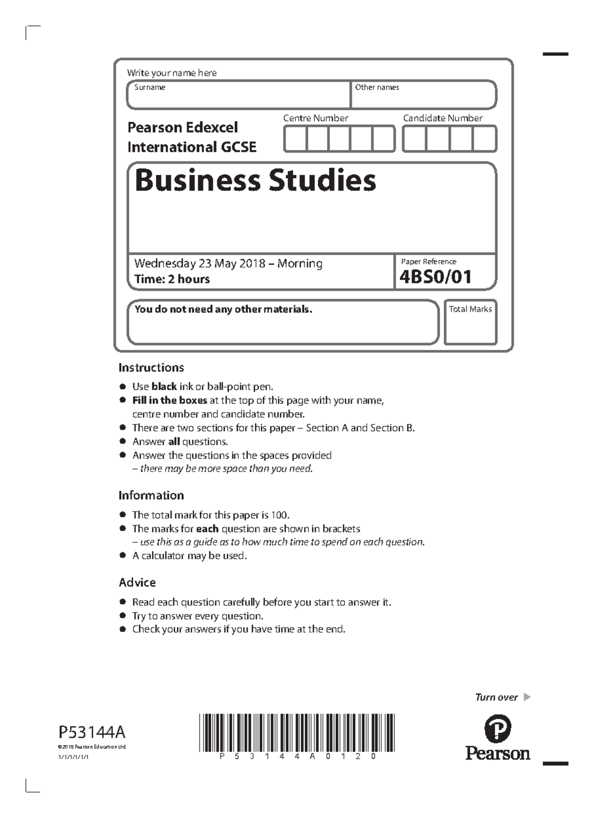 IGCSE Business Past Paper 1 - May 2018 Exam Questions Analysis - Studocu