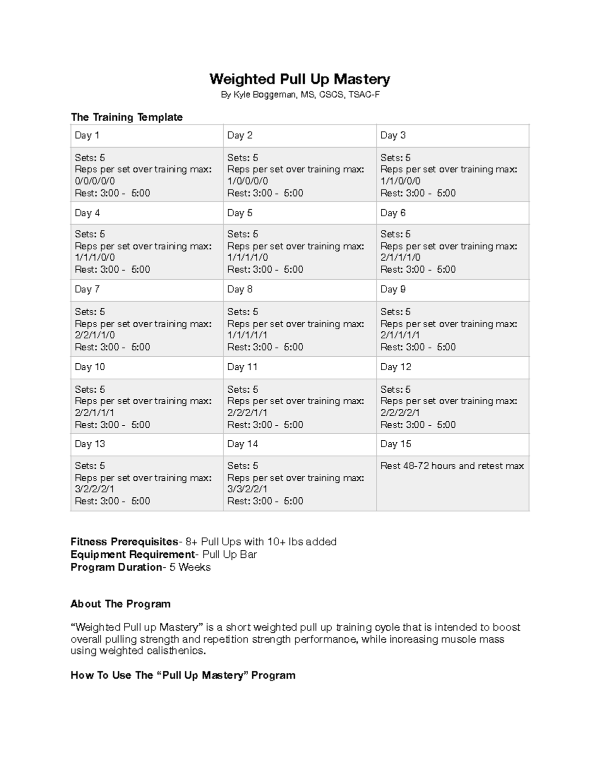 Weighted Pull Up Mastery Program: A 5-Week Training Plan - Studeersnel